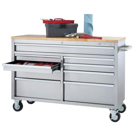 Husky In Drawer Mobile Workbench In Stainless Steel Hyls