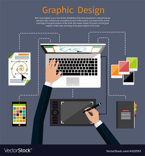 Graphic design and designer tools concept Vector Image