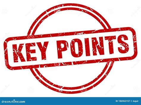 Key Points Stamp Key Points Round Vintage Grunge Label Stock Vector