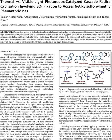 Thermal Vs Visible Light Photoredox Catalyzed Cascade Radical