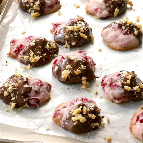 Chocolate Dipped Cranberry Cookies Recipe Taste Of Home