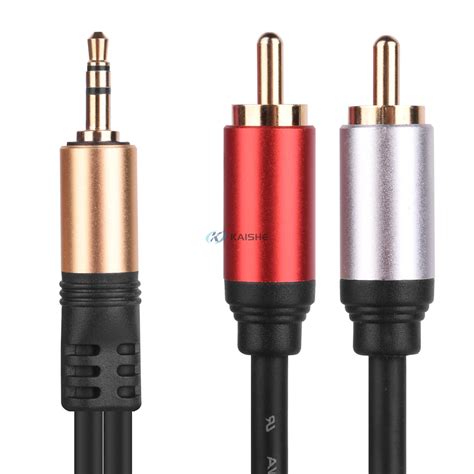 Dual Shielded Gold Plated Mm Male To Rca Male Stereo Audio Y Cable