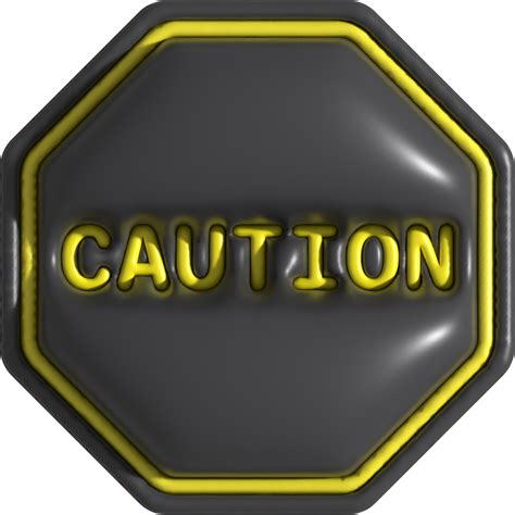 illustration 3D Caution symbol sign 22796244 PNG