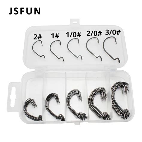 Pcs Box Fishing Hooks Set Jig Crank Barbed Hook High Carbon Stainless