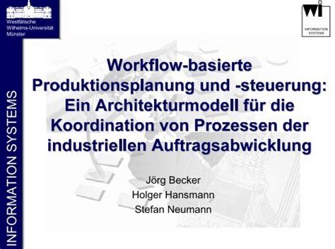 Workflow Basierte Produktionsplanung Und Steuerung