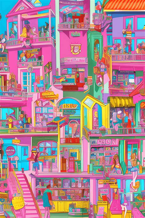 Fantasy City Magical Waldo Barbie Style Illustration Creative Fabrica