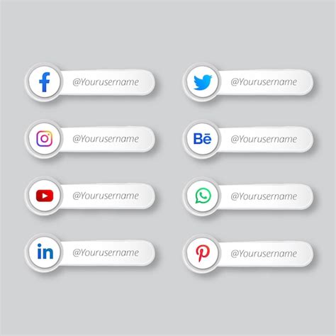 Premium Vector Modern Popular Social Media Lower Third Set