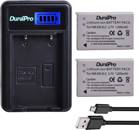 PowerTrust 2 Pack EN EL5 Battery With Charger For Nikon Coolpix P90 P80