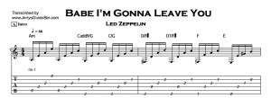 Led Zeppelin Babe Im Gonna Leave You Guitar Lesson Jgb