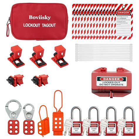 Boviisky Electrical Lockout Tagout Kit Circuit Breaker Lockouts Plug