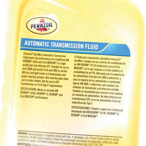 Pennzoil Dexron 3 Transmission Fluid 1 Quart Dexron3p