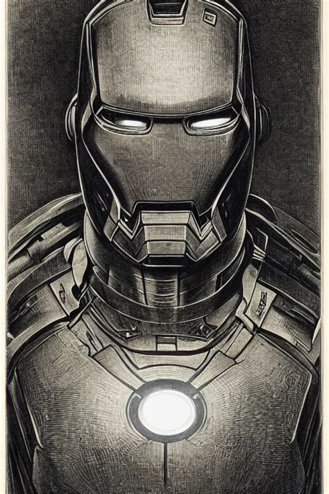 Portrait Of Iron Man Gustave Dore Lithography Stable Diffusion Openart