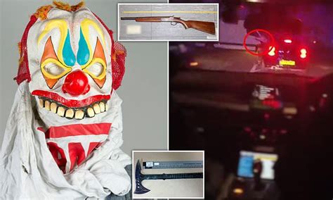 Moment Drill Rapper In Clown Mask Points Shotgun At Police In Car Chase