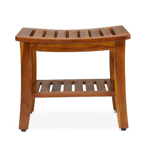 Teak Shower Bench 21 Inch Handcrafted Teak Wood Shower Bench