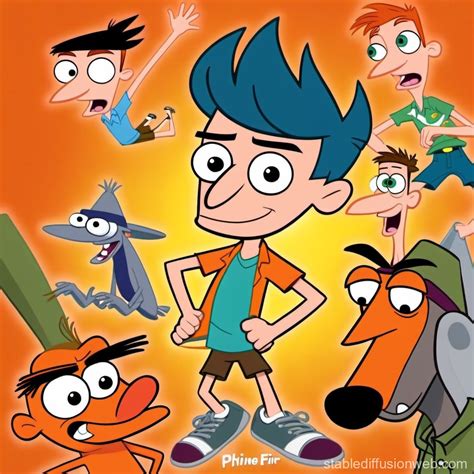 Phineas And Ferb Wallpaper Design Stable Diffusion En Línea