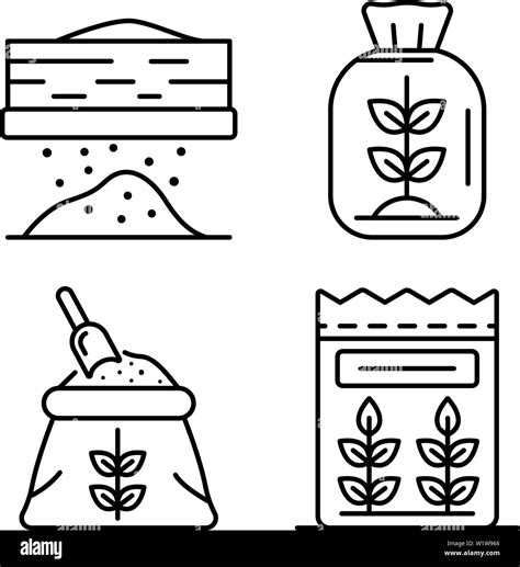 Flour Icons Set Outline Style Stock Vector Image And Art Alamy