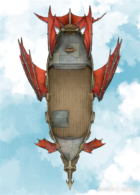 [18x25] Dracofin Airship [Battlemap] : r/FantasyMaps