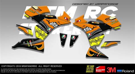 Multicolor M Ktm Rc Shark Full Body Wrap Decals Sticker Kit