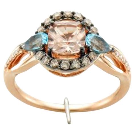 Le Vian Chocolatier Ring Featuring Peach Morganite Deep Sea Blue Topaz