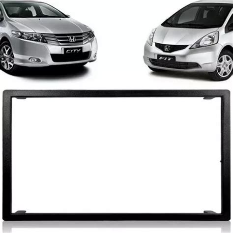 Moldura Central Multimidia 2 Din P Honda Fit 04 12 Preta