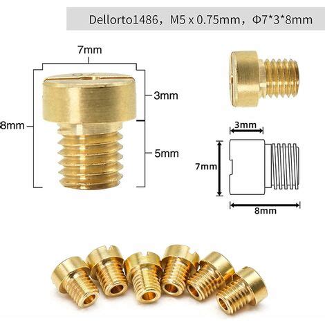 12 Pièces M5 Principal Jet Kit de Gicleur Principal de Carburateur 75