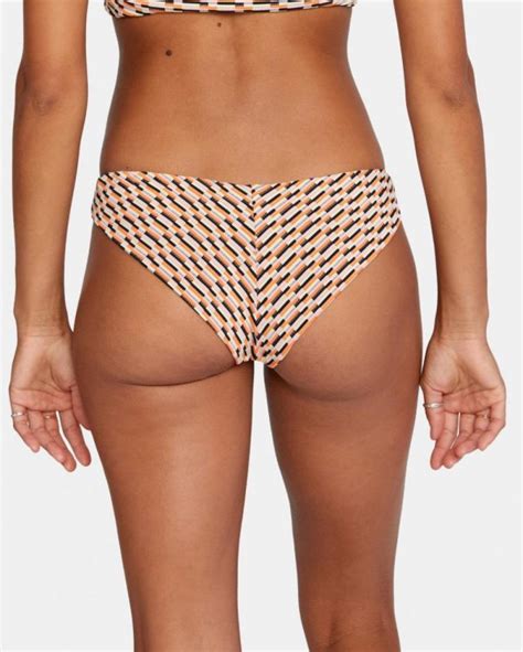 Cosmic Way Low Rise Cheeky Bikini Bottom TRUE BLACK Tub RVCA Womens