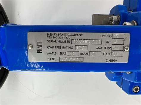 Henry Pratt Knife Gate Valve Lvc Figure 53 Size 4 Max Temp 180f Cwp