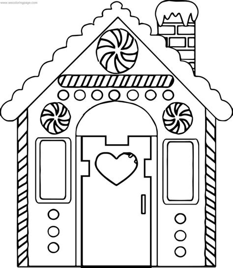 Heart Gingerbread House Front View Coloring Page Wecoloringpage