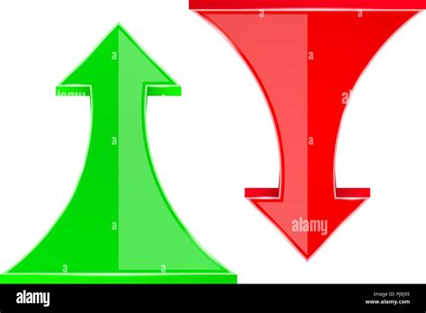 Rote Und Gr Ne Pfeile Nach Unten Und Nach Oben Stock Vektorgrafik Alamy