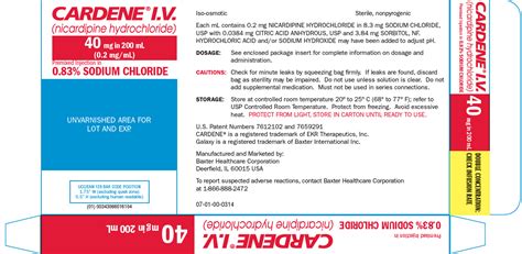 Cardene Iv Nicardipine Hydrochloride Injection Solution