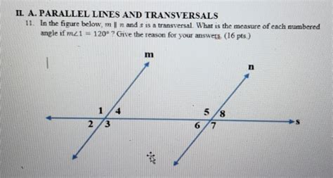 Solved Ii A Parallel Lines And Transversals In The Figure Below