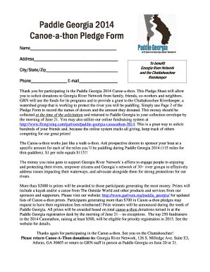 Fillable Online Pledge Form Pdf Georgia River Network Fax Email