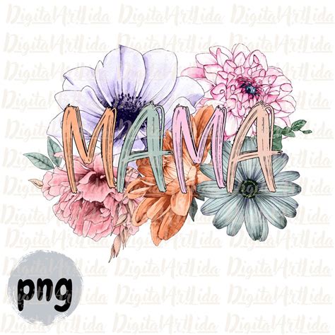 Floral Mama PNG, Mama Flowers Png, Mom Png, Retro Flowers Mama Png ...