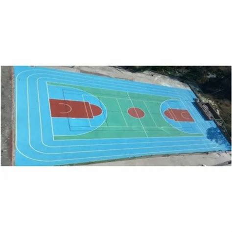 Blue Green Red Matte Synthetic Acrylic Flooring For Basketball Court