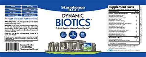 Probiotics 51 Billion Cfu 16 Strains Prebiotic Synbiotic Stonehenge Health Dynamic Biotics