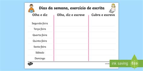 Atividades Para Aprender Os Dias Da Semana