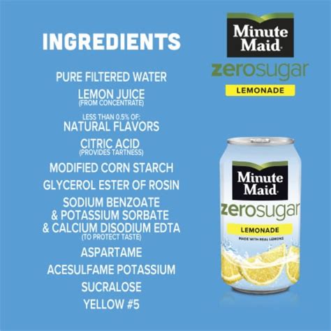 Minute Maid Zero Calorie Lemonade No Sugar Added 12 Pk 12 Fl Oz