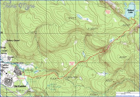 Yellowstone Hiking Map - ToursMaps.com