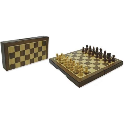 Jeu D Checs En Bois Pliable Magn Tique Roi De Mm X