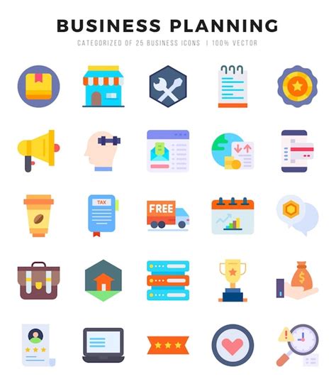 Premium Vector Collection Of Business Planning 25 Flat Icons Pack