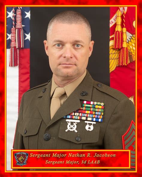 Sergeant Major Nathan R Jacobson Rd Marine Division Biography