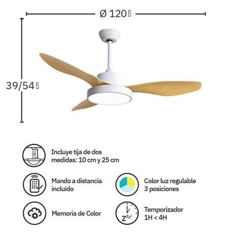 FABRILAMP Hayate 120CM Ventilador Blanco Haya