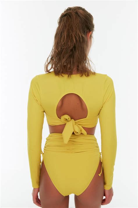TRENDYOLMİLLA Yeşil Uzun Kollu Bikini Üstü TBESS22BU0348 Fiyatı Yorumları Trendyolmilla