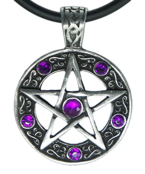 Color Star Pentagram Pentacle Pagan Wiccan Witch Gothic Pewter Pendant