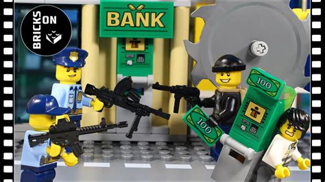 Lego Atm Car Robbery Compilation Heist Fail Lego City Police Chainsaw