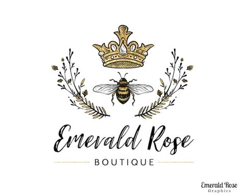 Queen Bee Logo Black and Gold Logo Website Logo Business | Etsy