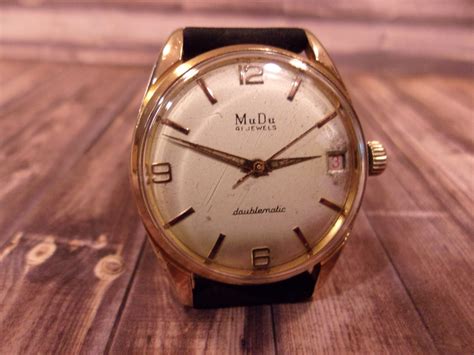 Vintage Gold Clad Automatic Jewel Mudu Mens Watch Etsy Uk