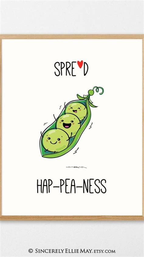 Spread Hap Pea Ness Funny Food Wall Art Printable Puns Easy