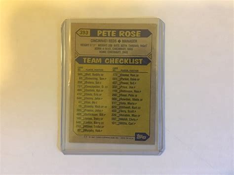 Error Card Topps Pete Rose Manager Ebay