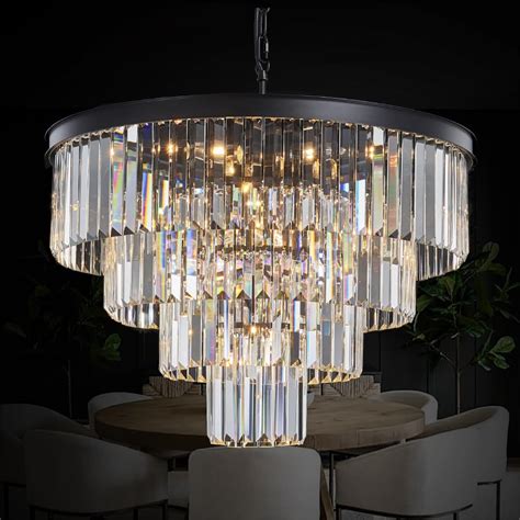 Tmafon Modern Crystal Chandeliers For Dining Room D236 Round